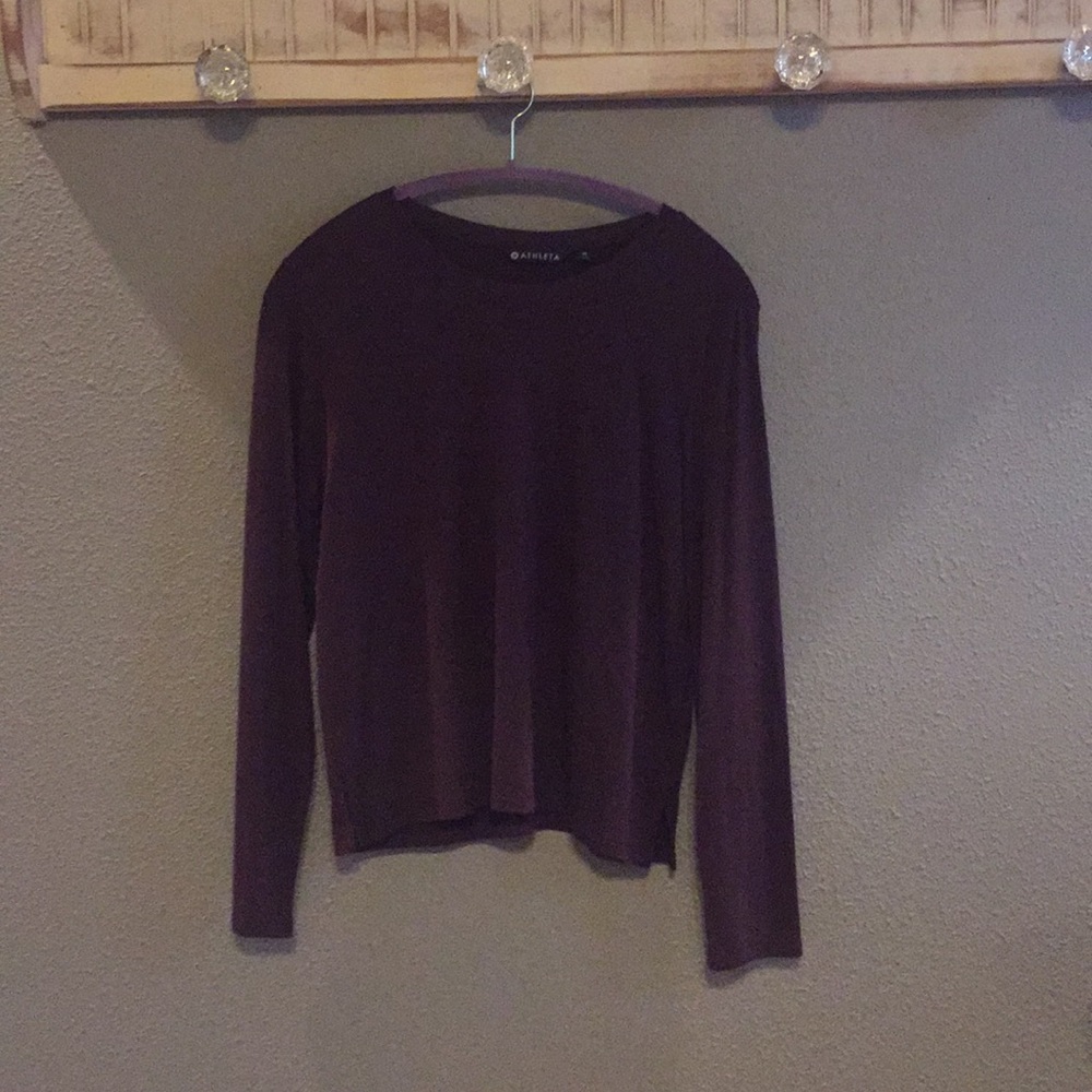 Athleta Burgundy LS Tee- M